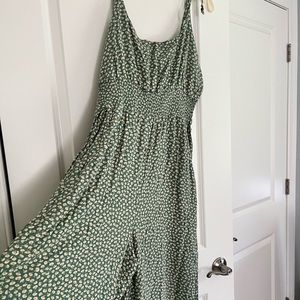 Green floral jumpsuit